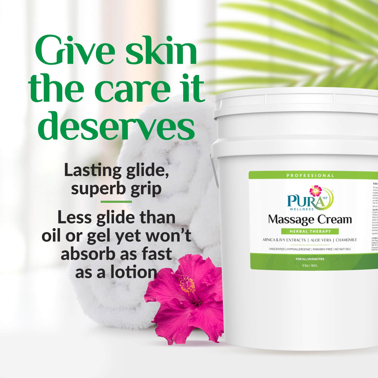 PURA 1st Herbal Massage Cream pump application demonstrates easy dispensing.