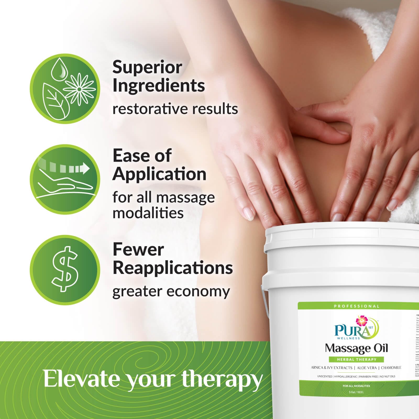 PURA 1st Herbal Therapy clinic setup with large container in therapy room.