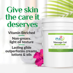 PURA 1st Herbal Therapy gel demonstrates a smooth glide for professional therapy.