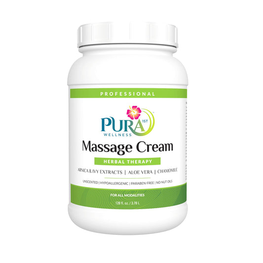 PURA 1st Herbal Therapy Massage Cream 1 Gallon bottle for clinics.