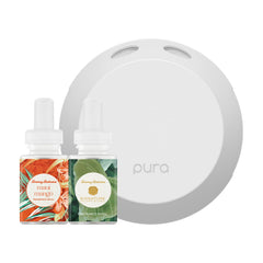 Pura 4 smart fragrance diffuser—sleek design for continuous room aroma.