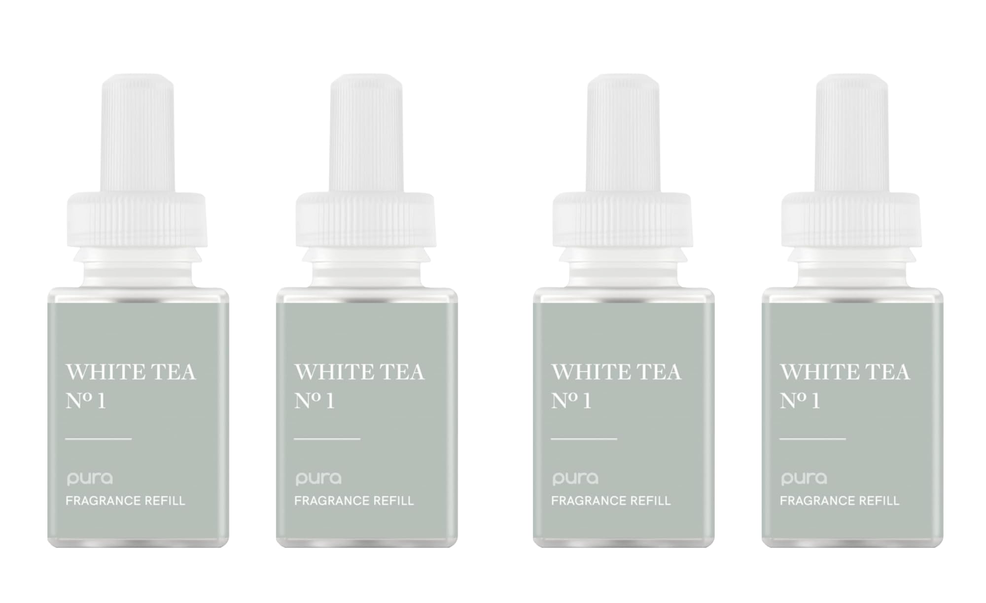 Pura diffuser with white tea blend and bergamot jasmine ambiance for spa-like ambiance.