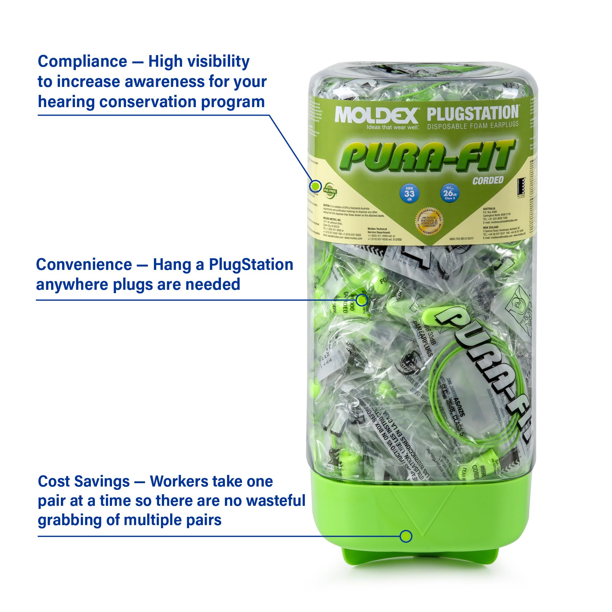 Pura-Fit PlugStation high visibility design boosts awareness.