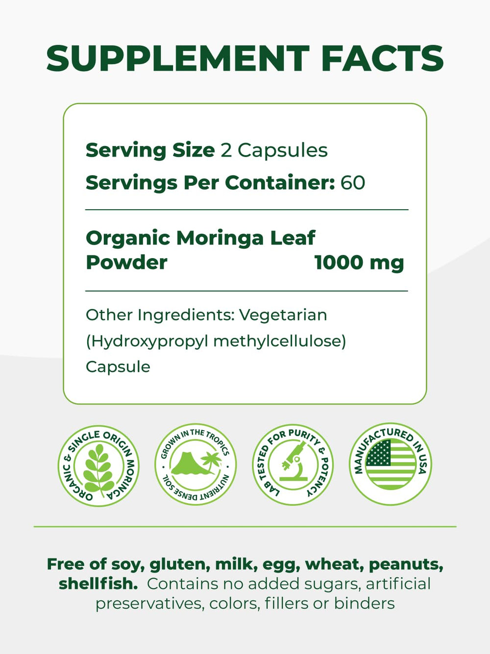 Pura Vida Moringa grown in volcanic soil for nutrient rich leaves