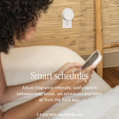 Pura 4 control interface enables personalized scent schedules.