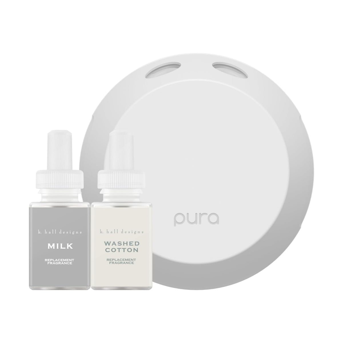 Pura 4 diffuser with milk refill on a modern table for cozy scent
