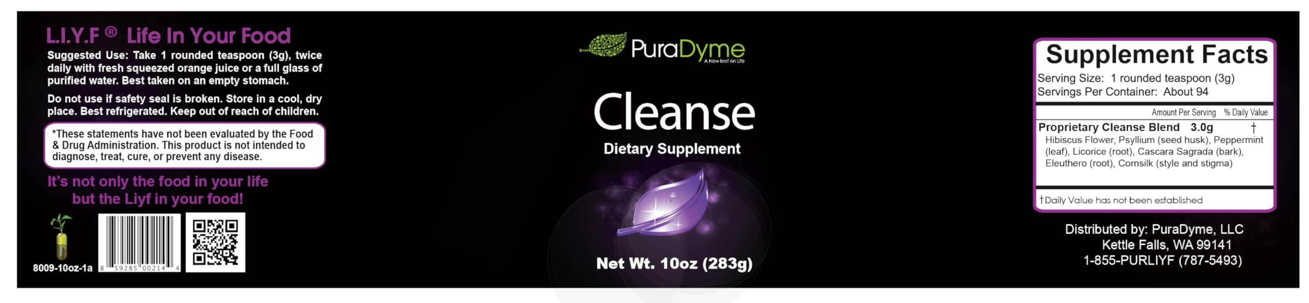 Puradyme Cleanse powder scoop demonstrates precise dose for gentle detox.
