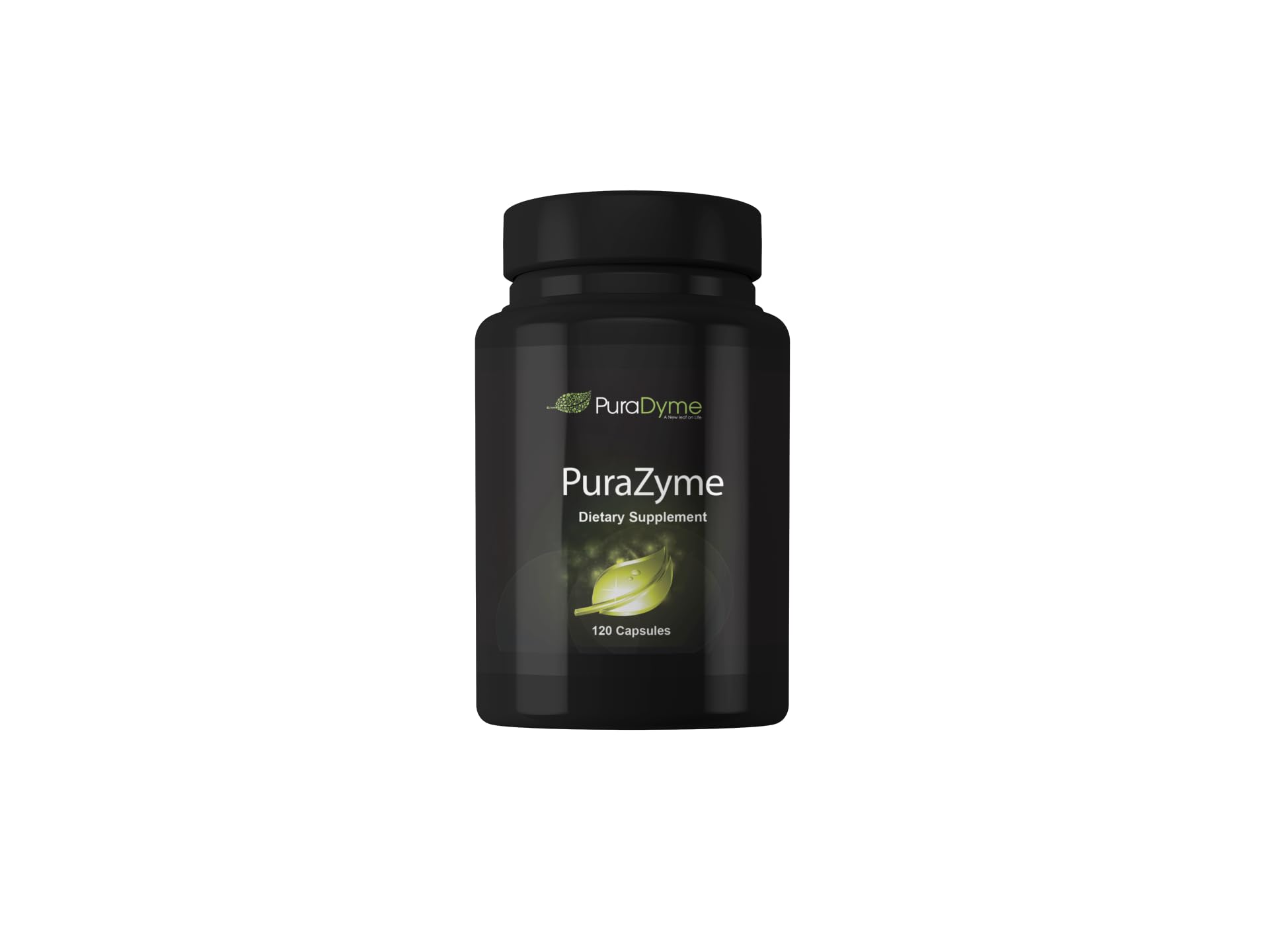 PuraDyme PuraZyme bottle shown for daily digestion support.