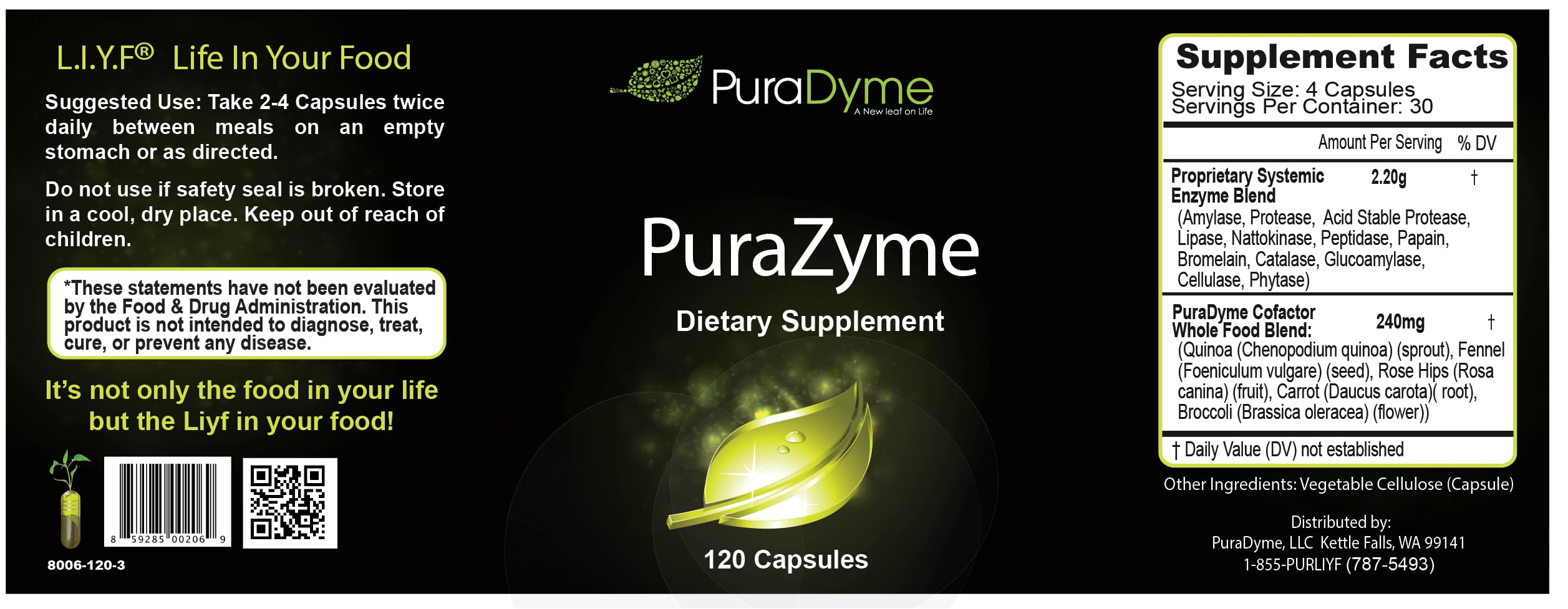 PuraDyme PuraZyme capsules closeup highlighting antioxidant support.