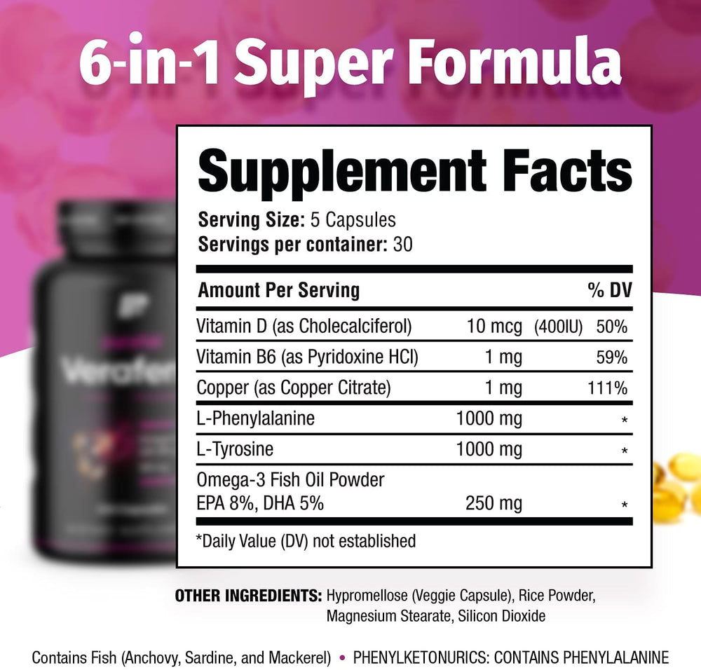 Purafair Veraferm tablets in packaging highlighting nutrient-rich formula for skin nourishment