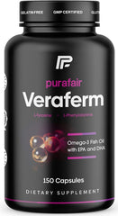 Purafair Veraferm pills with safety testing label indicates rigorous quality checks