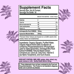 PURALITY HEALTH Ashwagandha liposomal chai flavor liquid ready for direct sip and mood balance