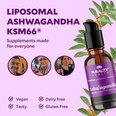 PURALITY HEALTH Ashwagandha liposomal use in cooled tea or smoothies for easy daily routine