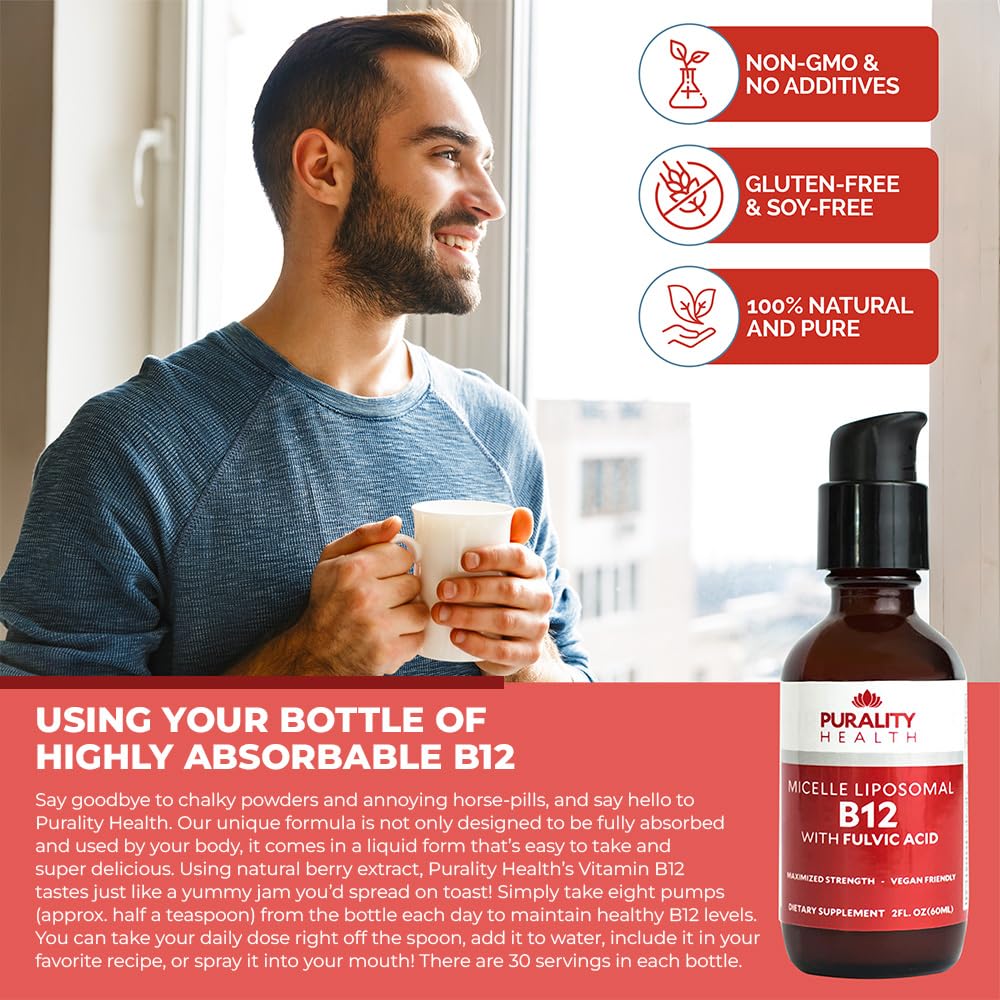 Fulvic acid in Purality Health B12 supports bioavailability and hydration balance