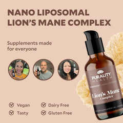 PURALITY HEALTH Lion’s Mane Complex serving cup with mocha flavor.