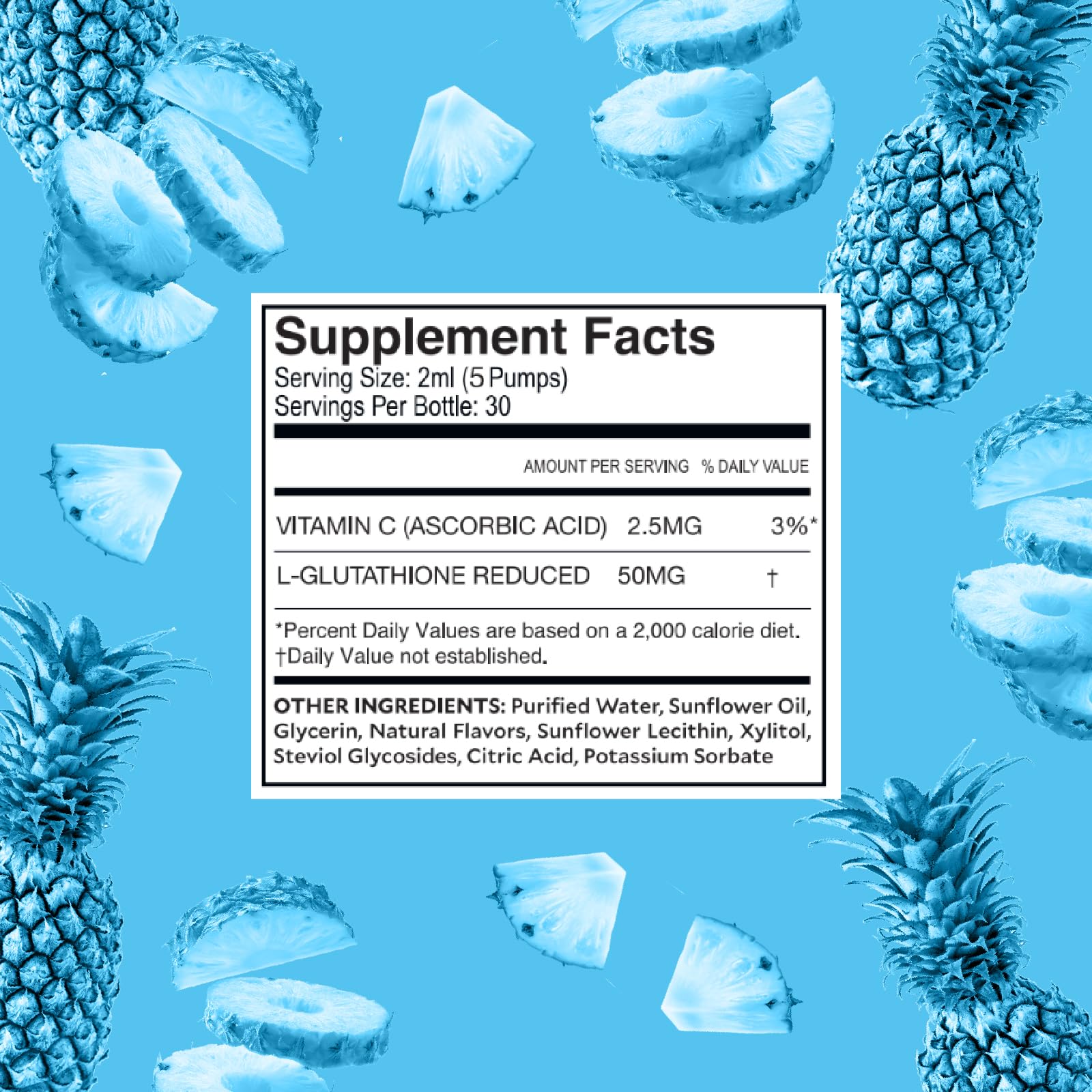 Dose-ready bottle beside a glass suggests a 30-day supply.