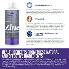 PURALITY HEALTH Liposomal Zinc being mixed in water to enjoy blueberry taste.