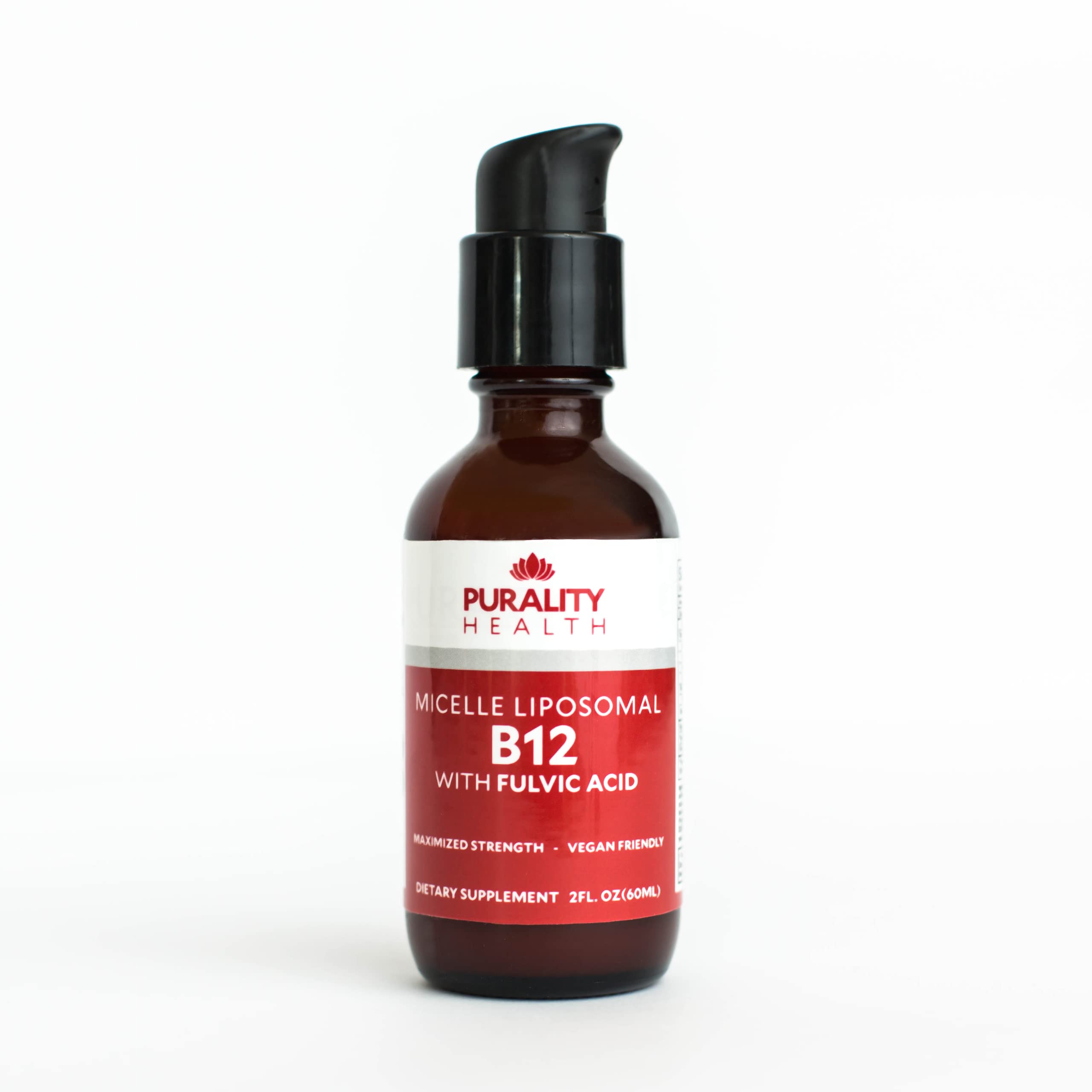 Purality Health micelle liposomal B12 bottle highlighting enhanced absorption