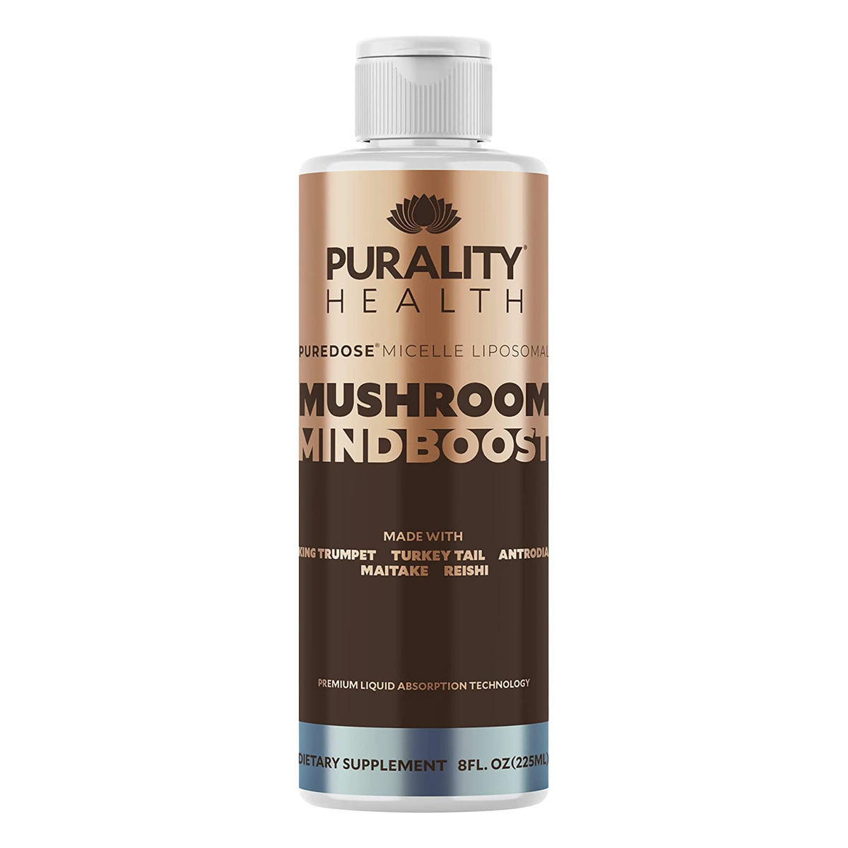 Purality Health Mushroom Mindboost chocolate bottle showing rich packaging and flavor promise