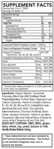 Purality Health B Complex liquid with liposomal tech visual implies enhanced absorption potential.