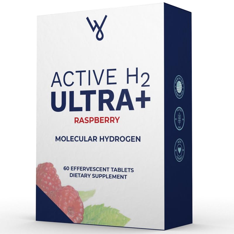 Purative Active H2 tablet dissolving in water to create a potent hydrogen drink