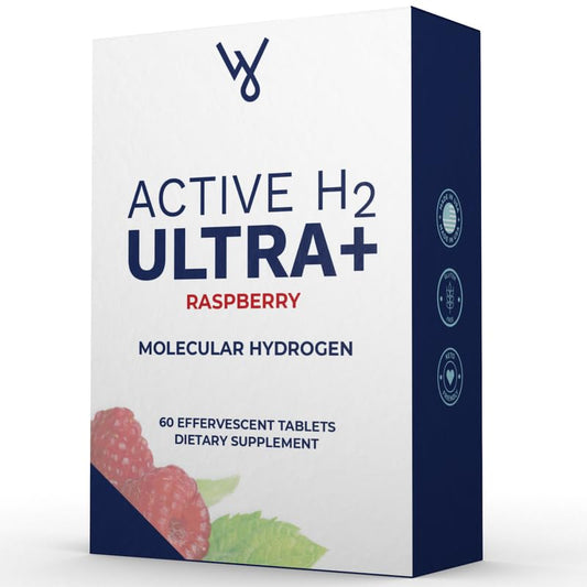 Purative Active H2 tablet dissolving in water to create a potent hydrogen drink