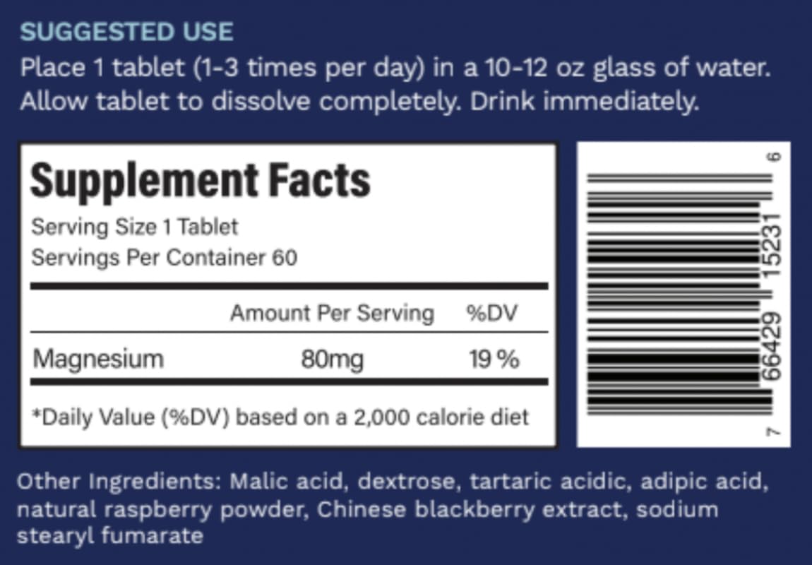 Purative Active H2 tablet in water demonstrates rapid dissolution for convenience