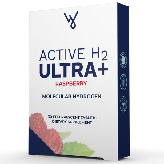 Purative Active H2 Ultra Raspberry tablet dissolving in water for hydration