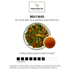 Pure And Easy Tea Belly Bliss Dandelion Leaf highlight digestive cleansing vibe and daily detox support