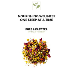 Pure And Easy Tea Belly Bliss Sencha note signals gentle caffeine and balanced flavor for steady focus