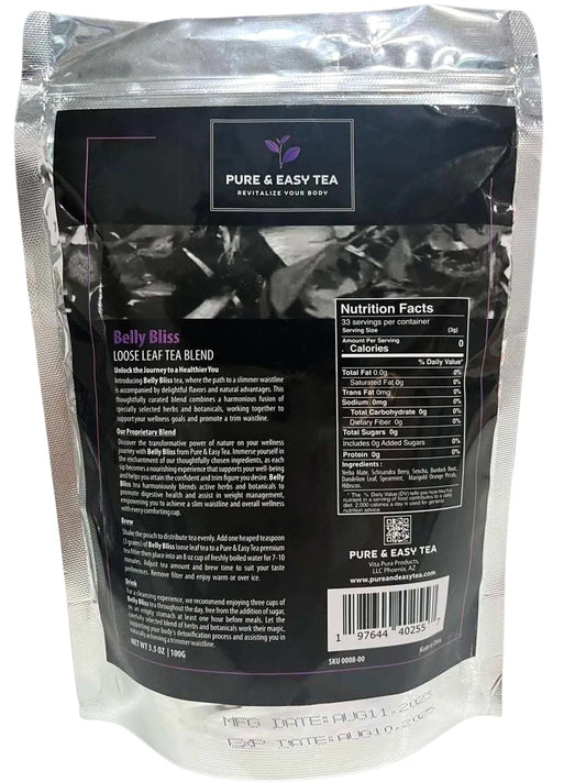 Pure And Easy Tea Belly Bliss Yerba Mate image shows energizing herbal notes for a natural boost