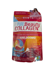 Pure Beauty Collagen powder pouch highlights the 100,000mg marine formula for daily skincare.