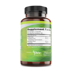 Pure By Nature Cranberry Dandelion extract bottle highlighting detox and bladder wellness potential