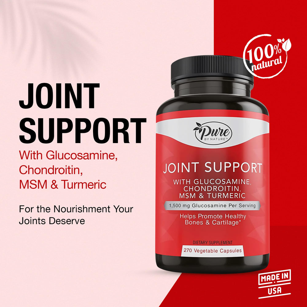 Pure By Nature glucosamine chondroitin capsules close-up for flexible joints