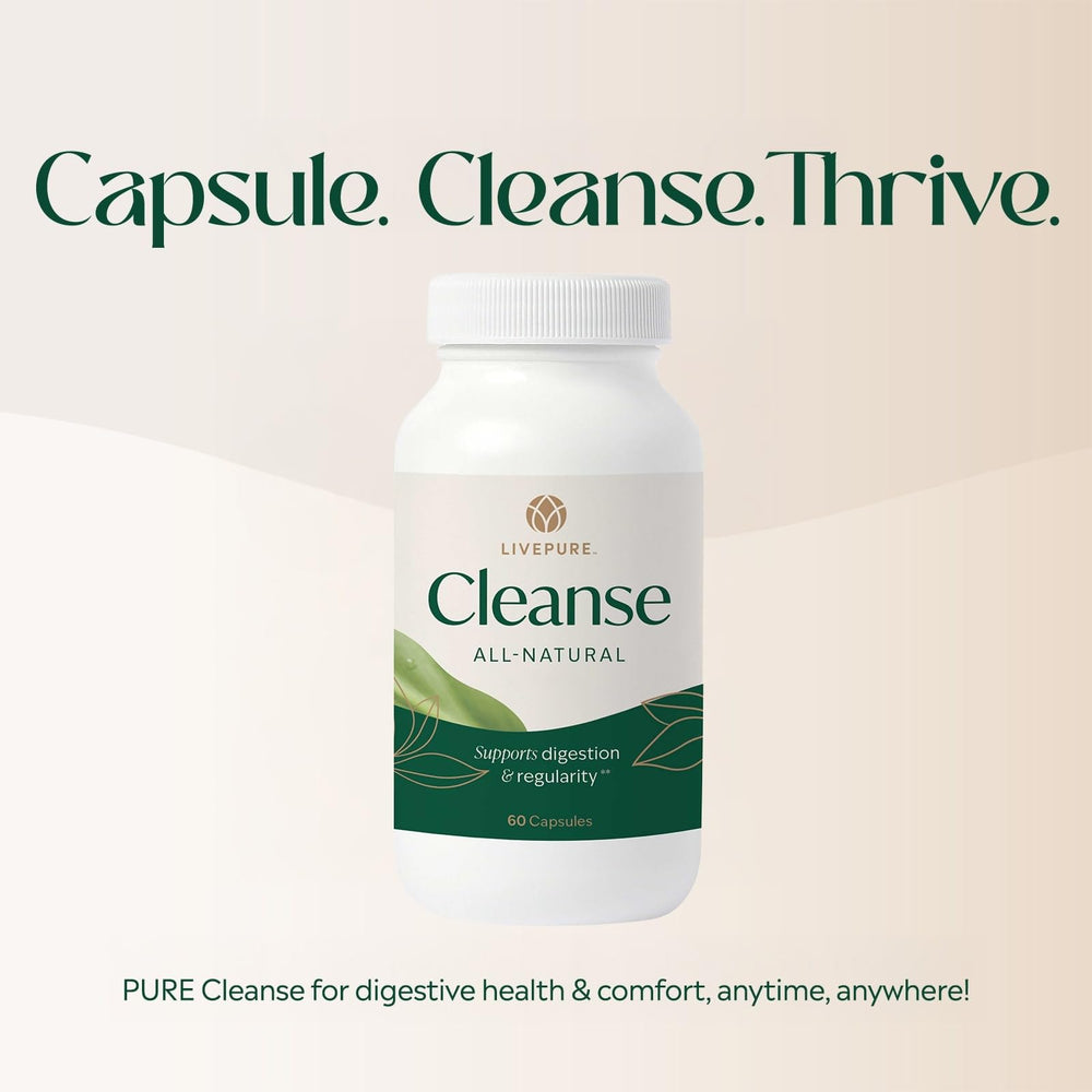 PURE Cleanse Capsules plant-based form shown as sustainable wellness option.