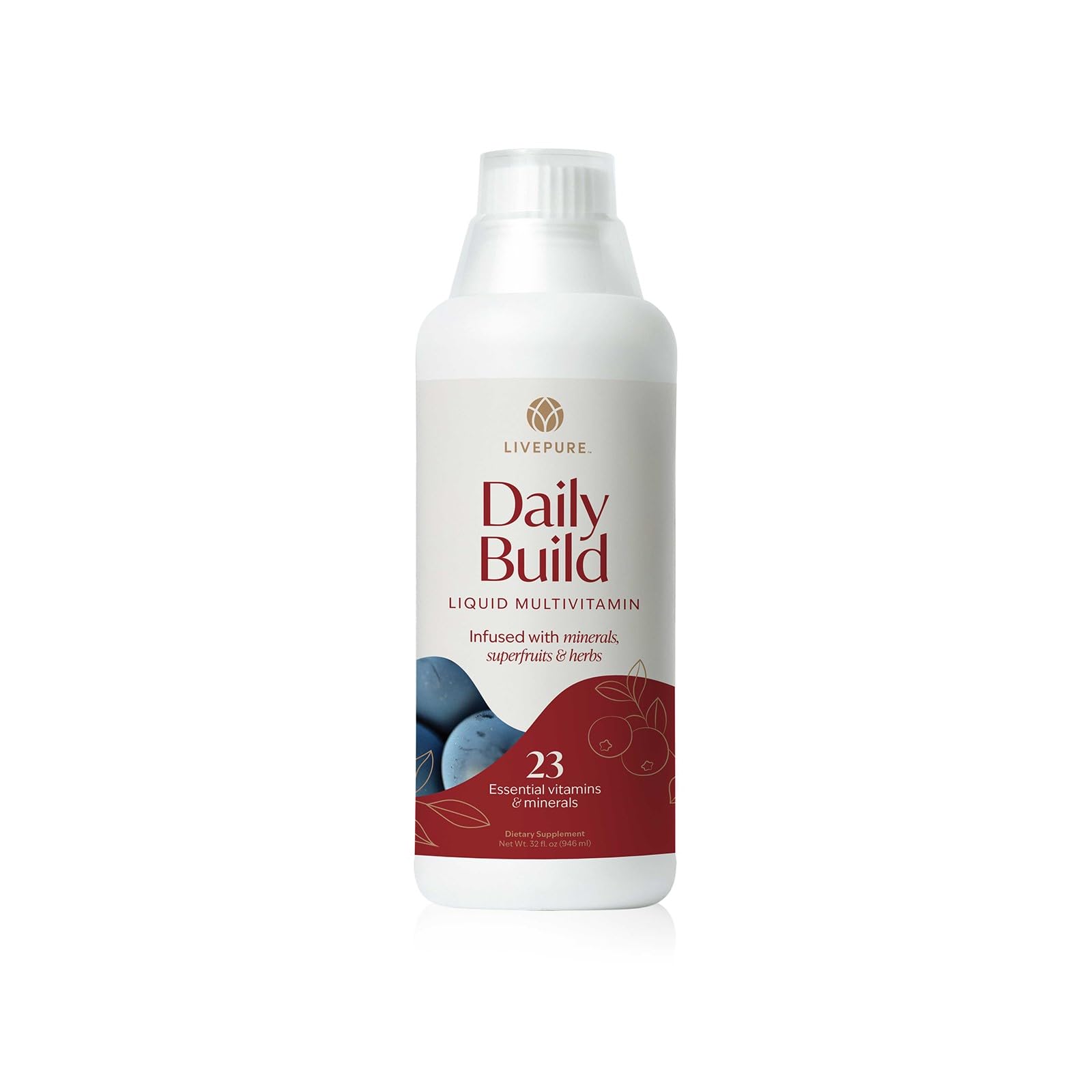 PURE Daily Build bottle front view signaling daily nutrition for steady energy