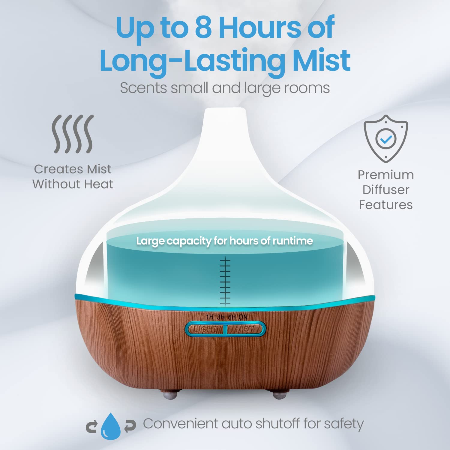 Pure Daily Care ultrasonic diffuser operating quietly to preserve scents