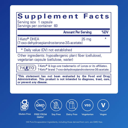 Close-up of Pure Encapsulations 7-Keto DHEA capsules.