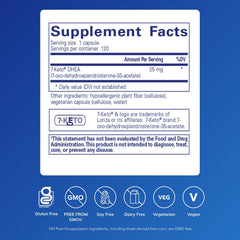 Close-up of Pure Encapsulations 7-Keto DHEA capsules for daily use.