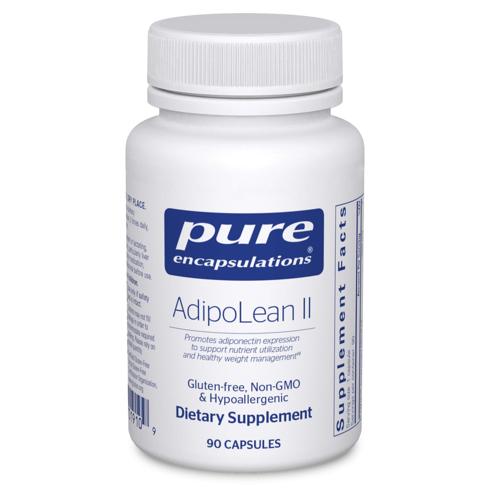 Pure Encapsulations AdipoLean II bottle with capsules for daily metabolic support.