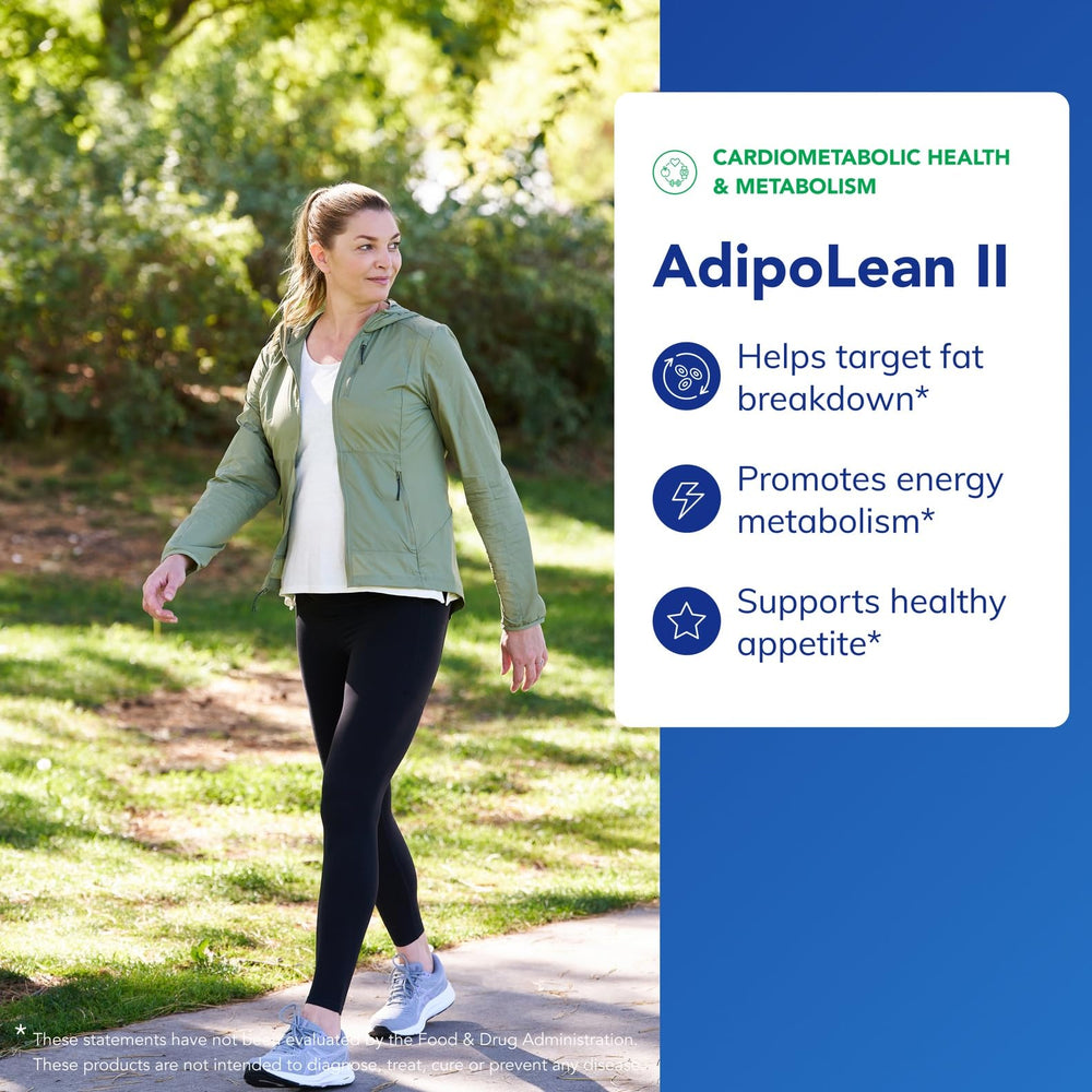 AdipoLean II label highlights ingredients and nutrition facts.