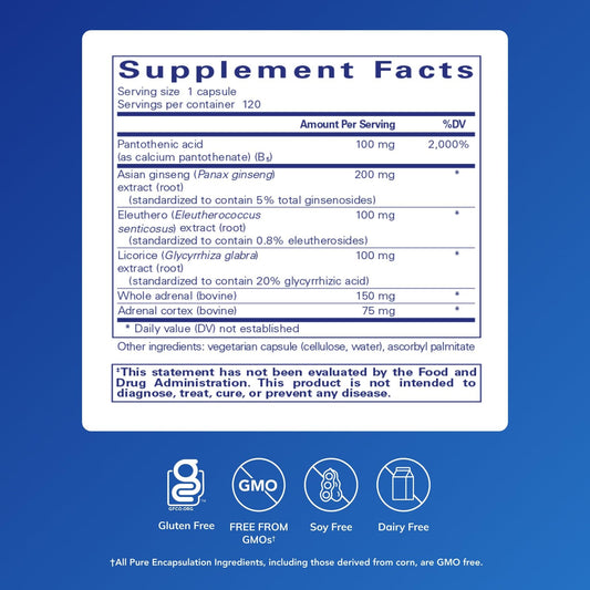 Pure Encapsulations ADR Formula capsule closeup illustrating hypoallergenic supplement.