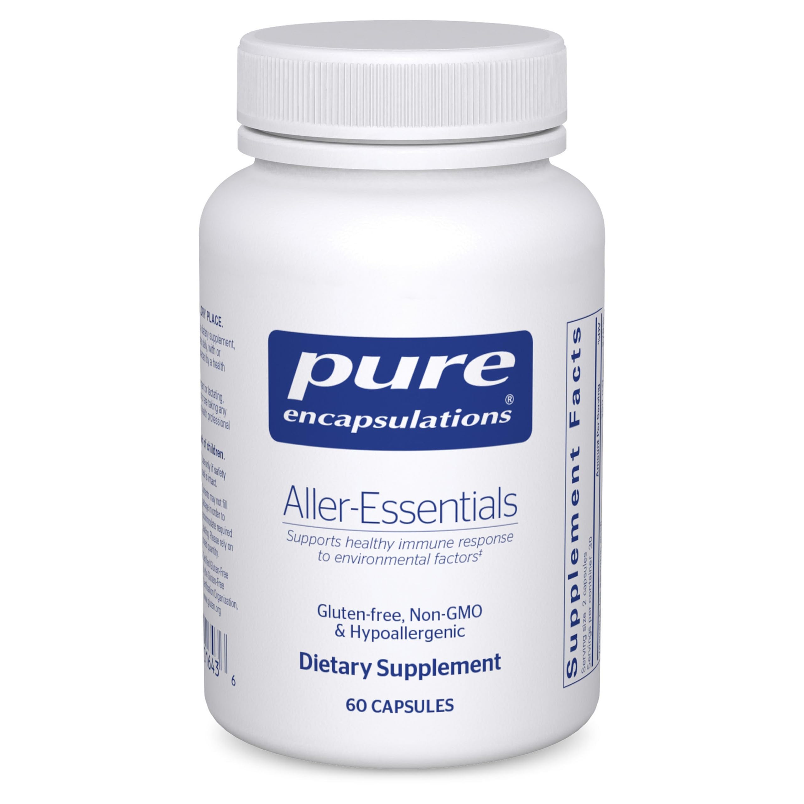 Pure Encapsulations Aller-Essentials bottle front for hypoallergenic immune support