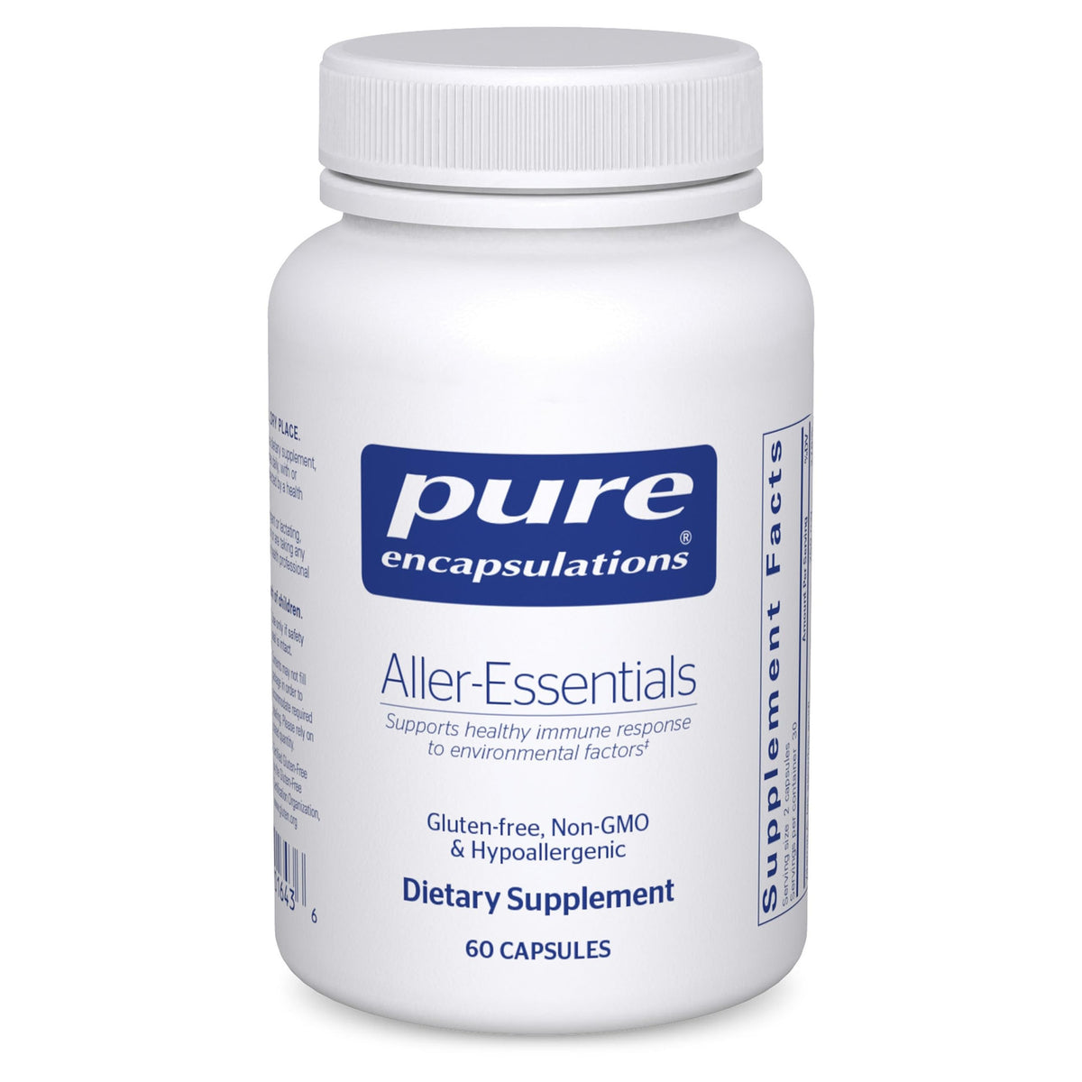 Pure Encapsulations Aller-Essentials bottle front for hypoallergenic immune support