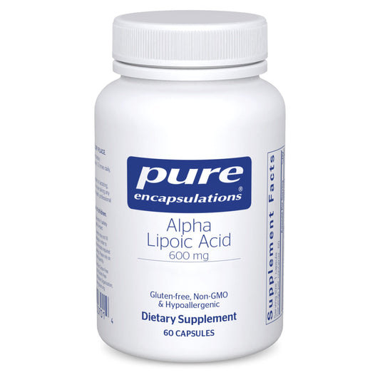 Pure Encapsulations Alpha Lipoic Acid 600 mg bottle for daily antioxidant support