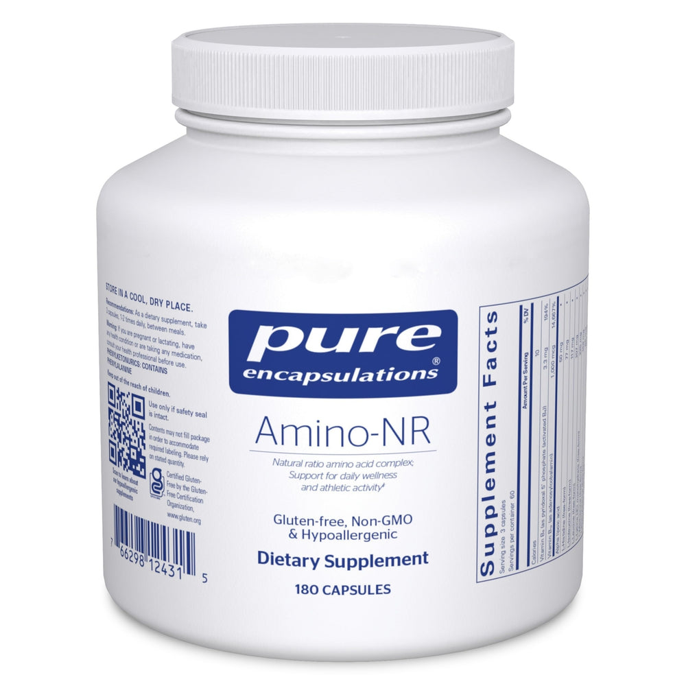 Pure Encapsulations Amino-NR bottle supports training endurance.