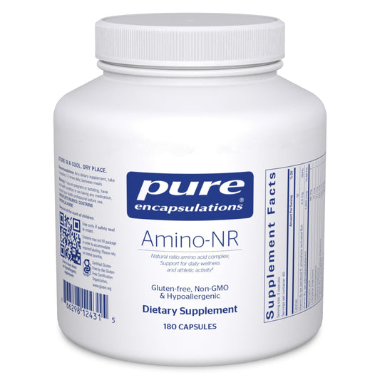 Pure Encapsulations Amino-NR bottle supports training endurance.