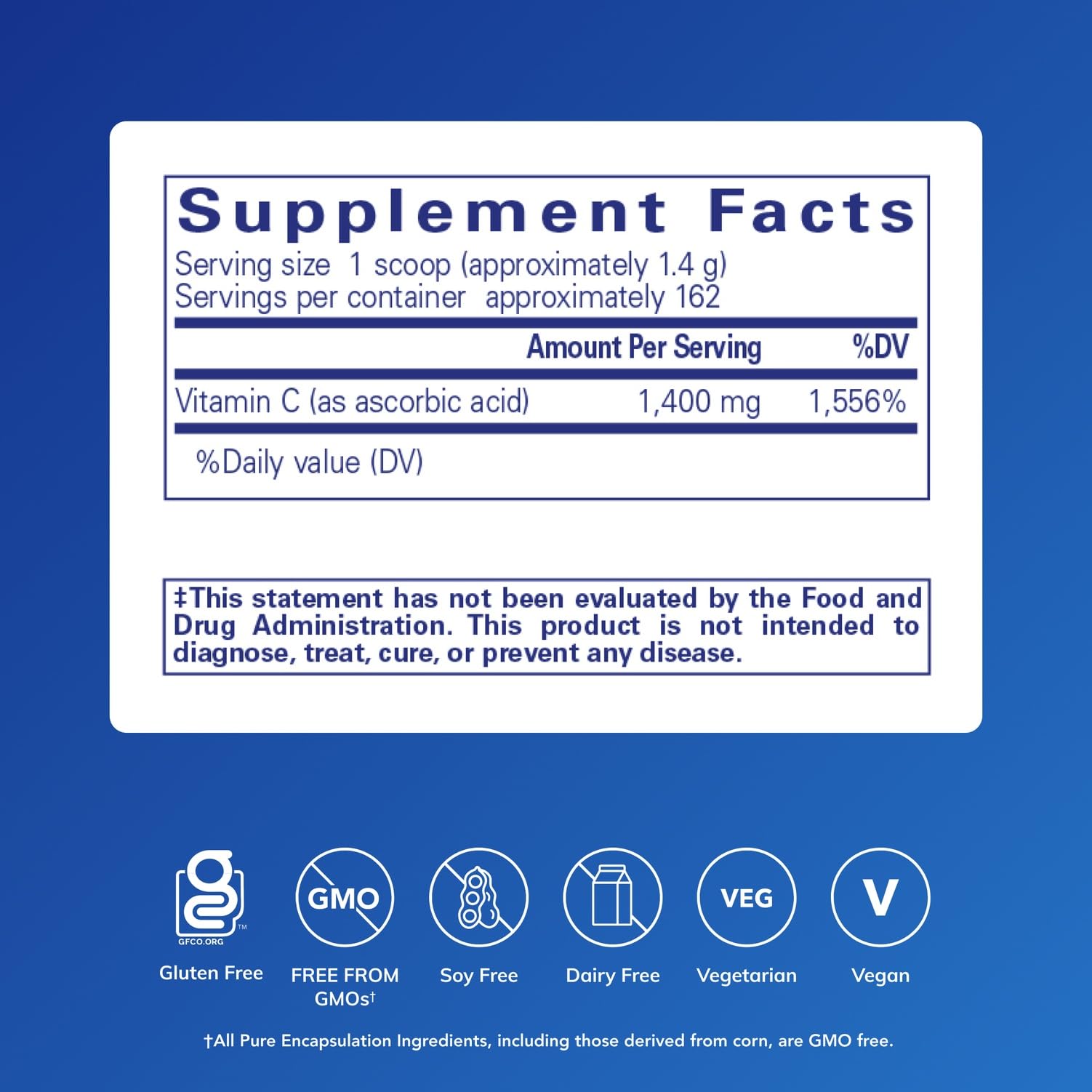 Pouring Pure Encapsulations Ascorbic Acid Powder for easy vitamin C intake.