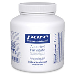 Pure Encapsulations Ascorbyl Palmitate bottle front for immune support and iron absorption