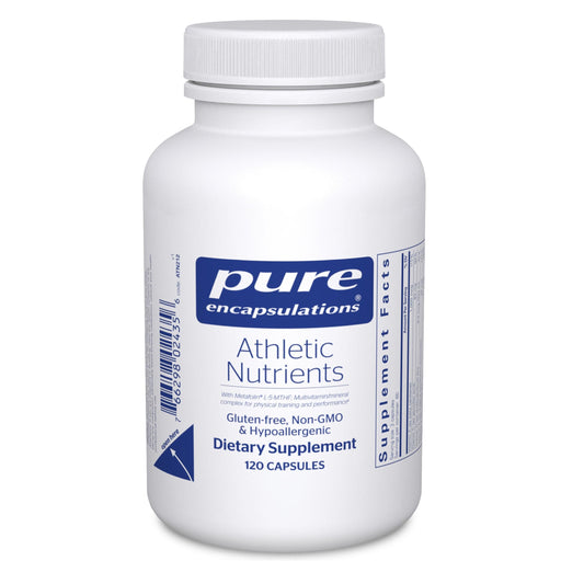Pure Encapsulations Athletic Nutrients bottle front for performance support.